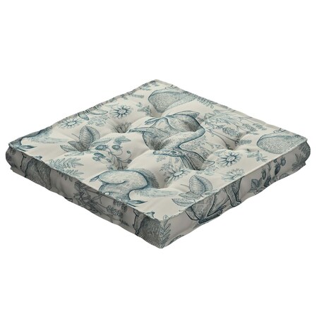 Siedzisko Tomi, ecru-niebieski, 40 x 40 x 6 cm, Magic Collection