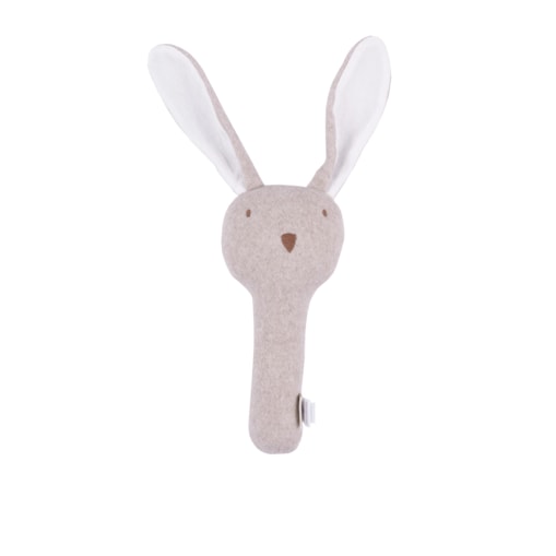 Grzechotka królik organic fleece beige melange