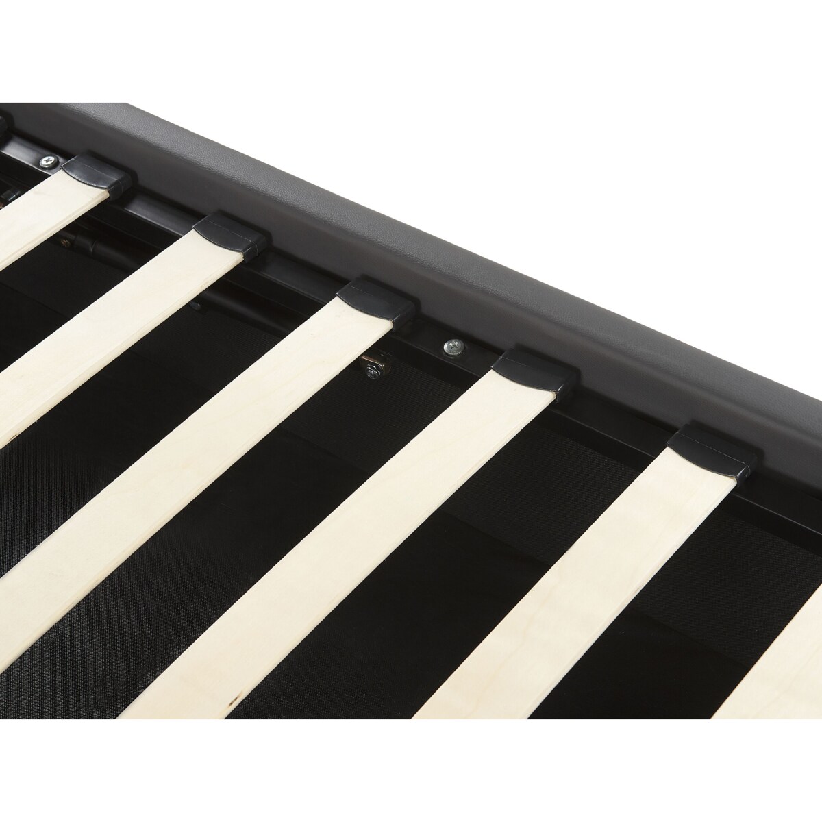 Łóżko z pojemnikiem Ekoskóra DREUX 140 x 200 cm Ciemnoszary