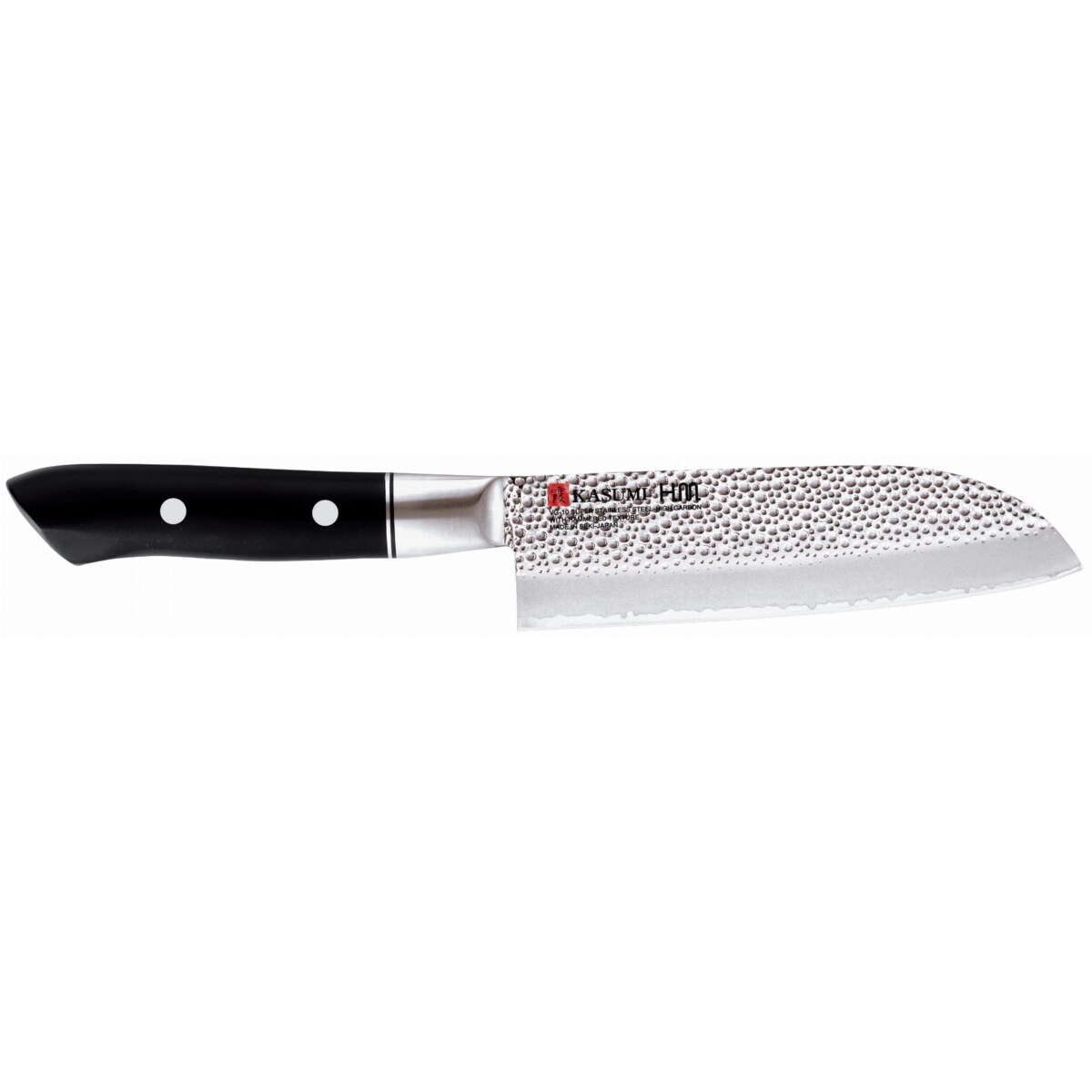 Kasumi Nóż Santoku, mały kuty VG10 HM dł. 13 cm młotkowa
