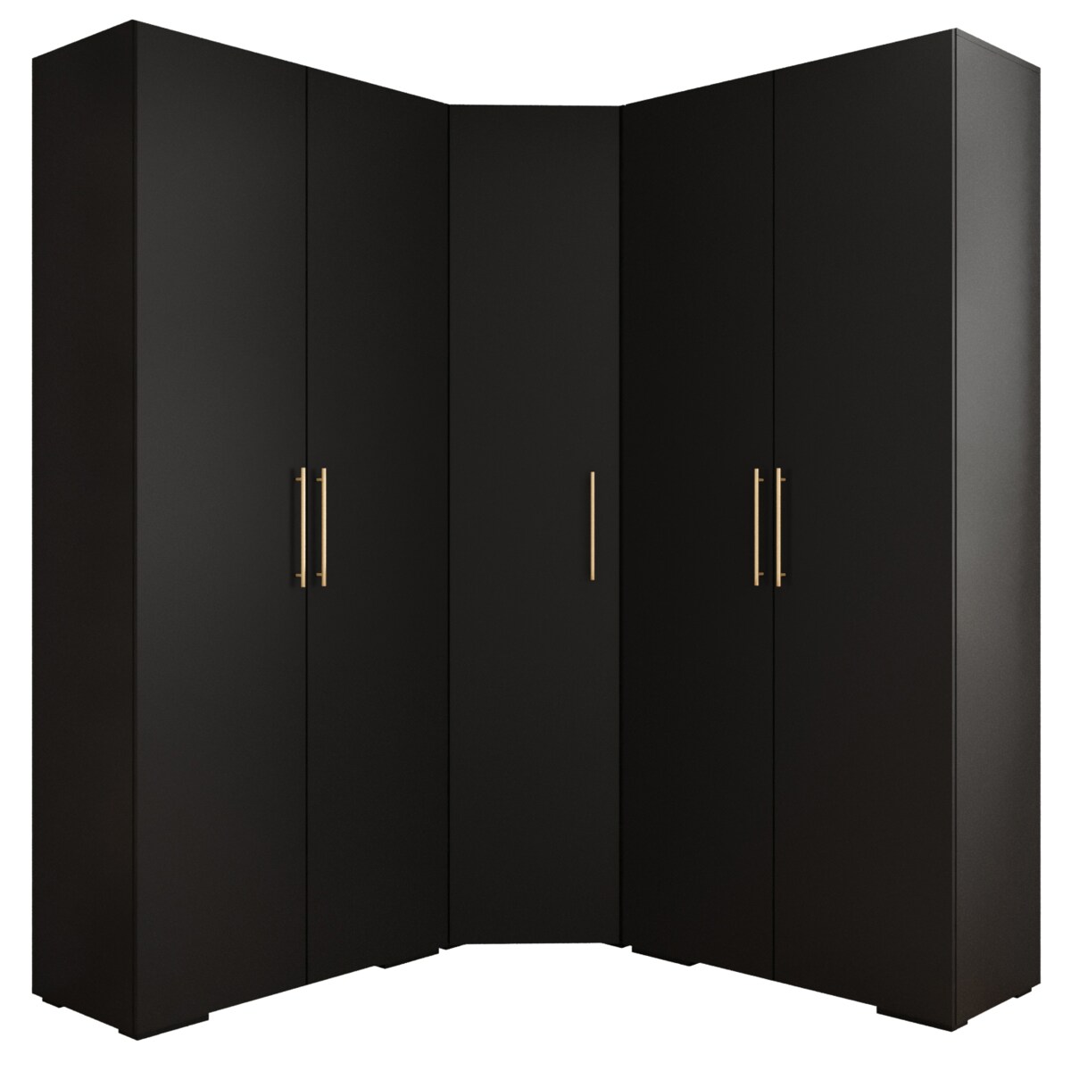 Garderoba wysoka do przedpokoju INOVA 3 Z5 czarny+złoty