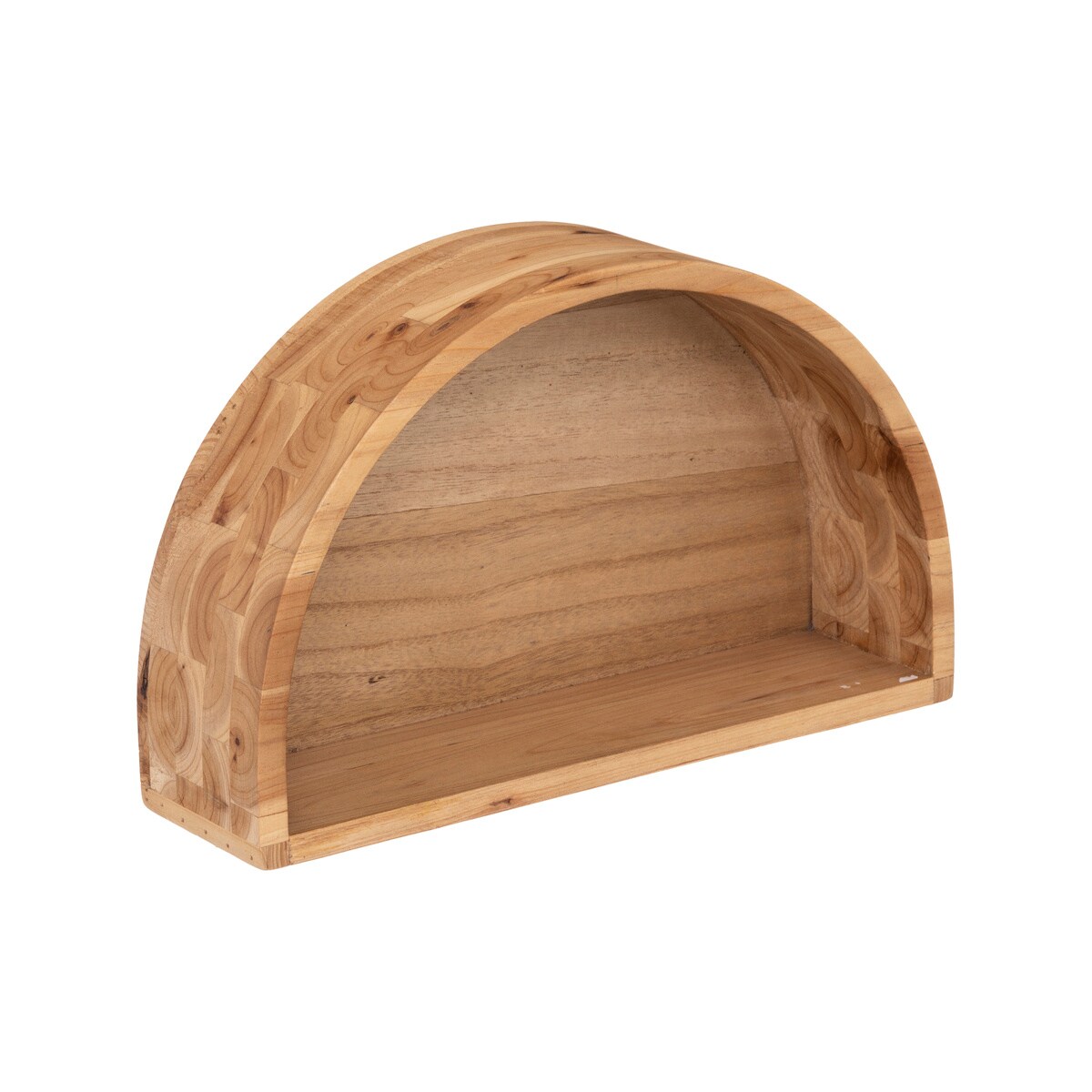 Drewniane półki wiszące, półokrągłe, 2 sztuki