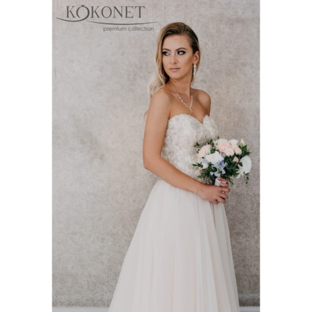 Długie lekkie kolczyki listki z bransoletką na ślub prezent panieński