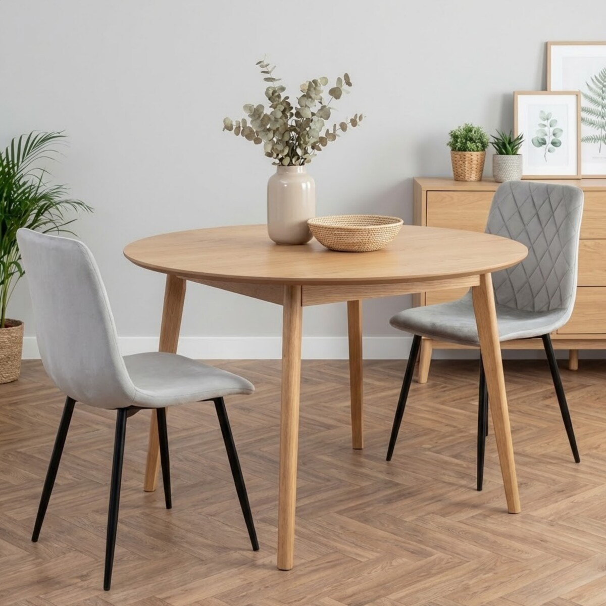 Krzesło szare tapicerowane pikowane welurowe nowoczesne wygodne velvet