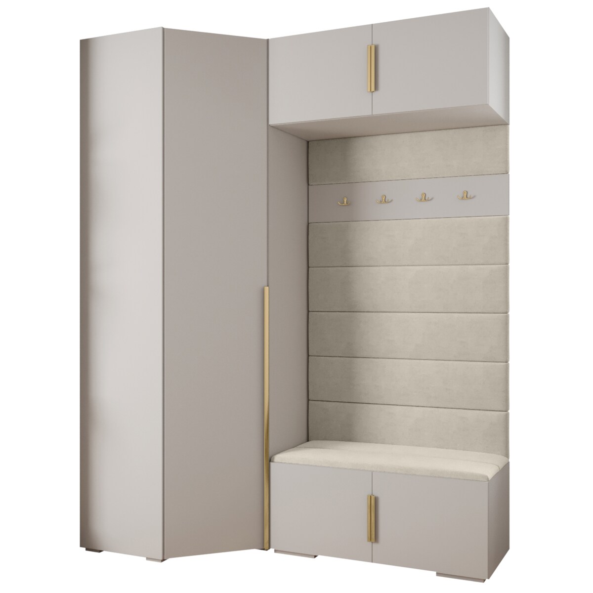 Garderoba do przedpokoju INOVA 1 Z21 biały+złoty+manila02