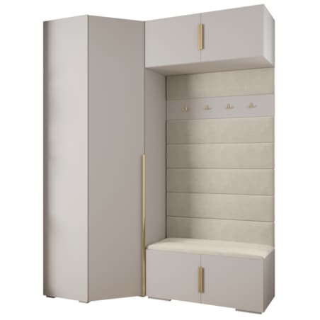 Garderoba do przedpokoju INOVA 1 Z21 biały+złoty+manila02