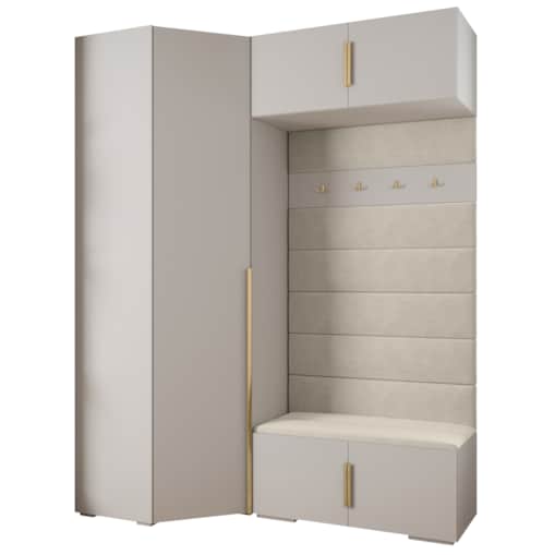 Garderoba do przedpokoju INOVA 1 Z21 biały+złoty+manila02