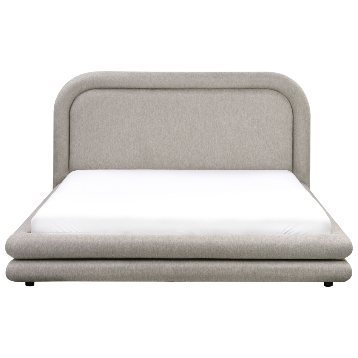 Łóżko Len syntetyczny LAVARDENS 160 x 200 cm Beżowoszary