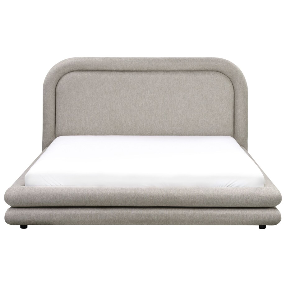 Łóżko Len syntetyczny LAVARDENS 160 x 200 cm Beżowoszary