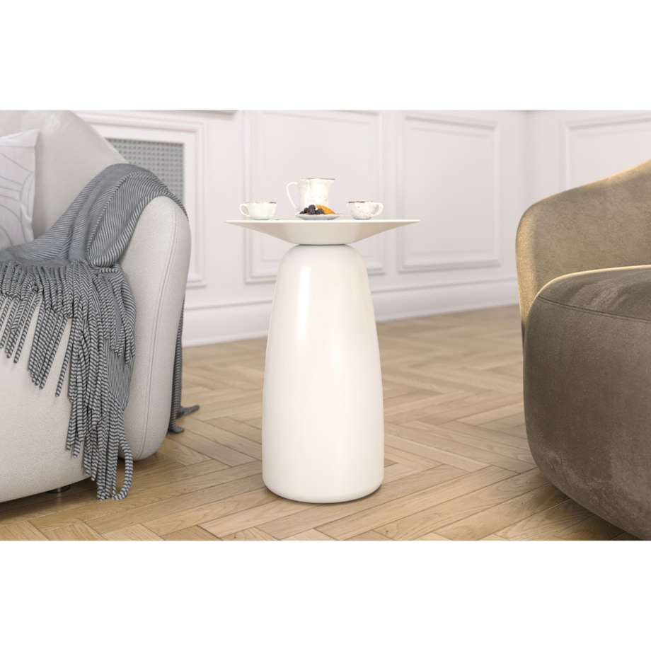 Stolik drewniany różne kolory Baobab 44, kolor biały ral