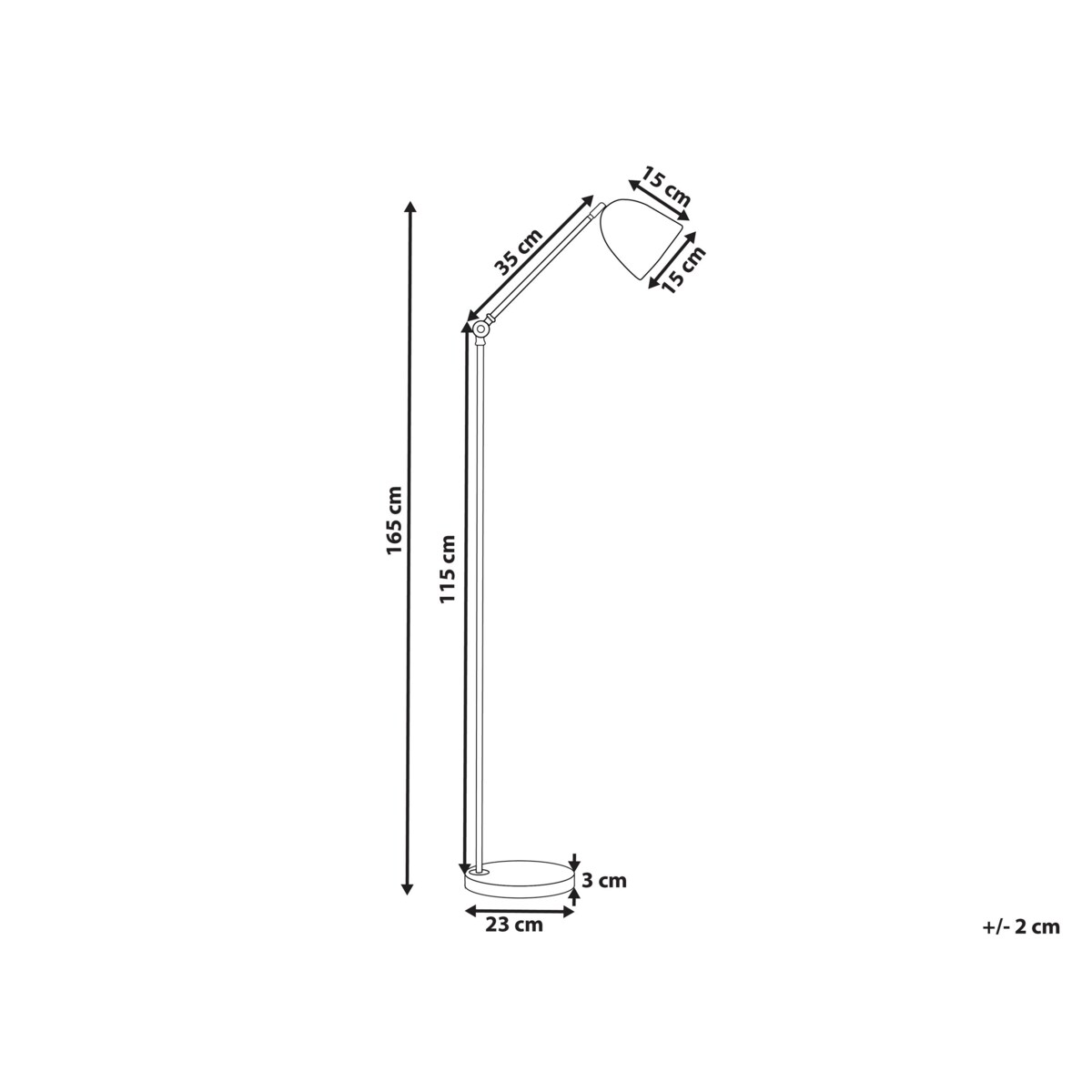 Lampa podłogowa regulowana metalowa biała CHANZA