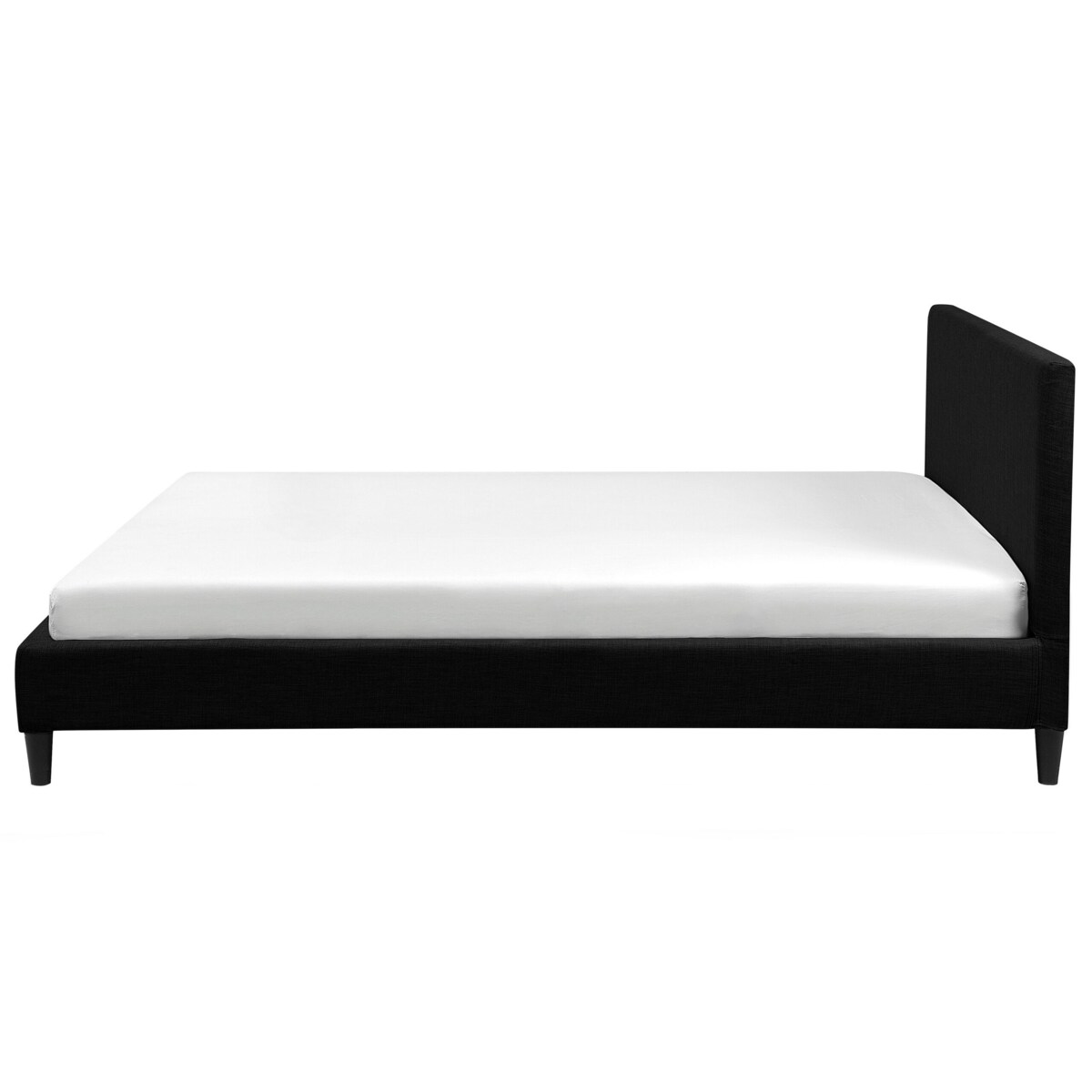 Łóżko tapicerowane LED 180 x 200 cm czarne FITOU