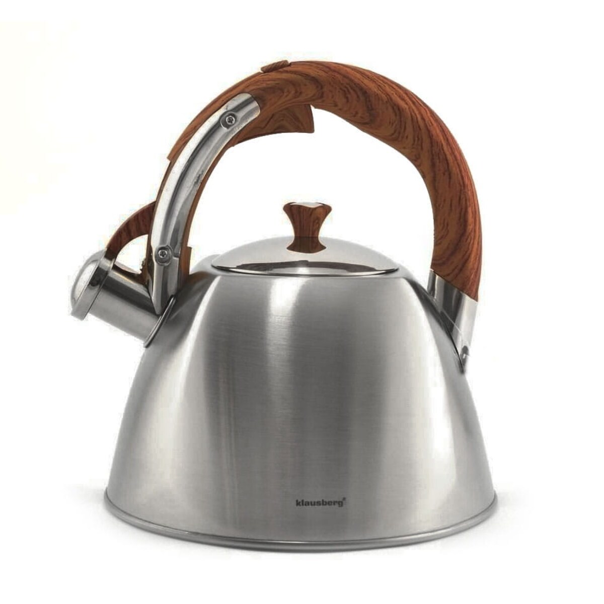 Czajnik stalowy z gwizdkiem 3L indukcja gaz srebrny KLAUSBERG