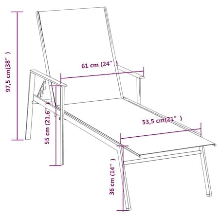 vidaXL Leżak, stal i tkanina textilene, kremowy