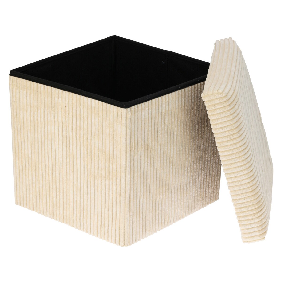 Pufa ze schowkiem sztruksowa TOBO, 38 x 38 x 38 cm