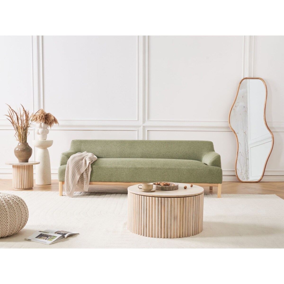 Sofa 3-osobowa zielona SOSJO