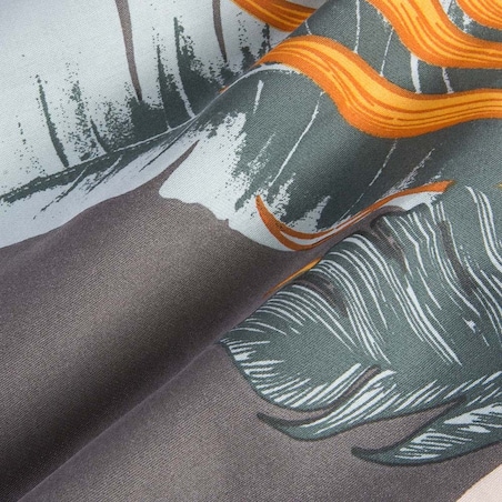 Pościel satyna bawełniana 180x200 Tropenza tropikalne liście na szarym tle, Satynlove