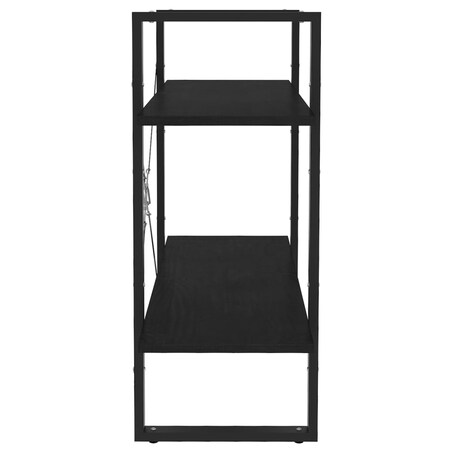 vidaXL Regał na książki, 2 półki, czarny, 80x30x70 cm, drewno sosnowe