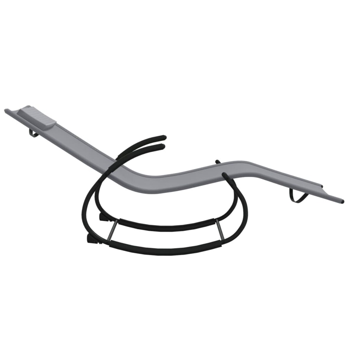 vidaXL Leżak, bujany, szary, stal i tworzywo textilene