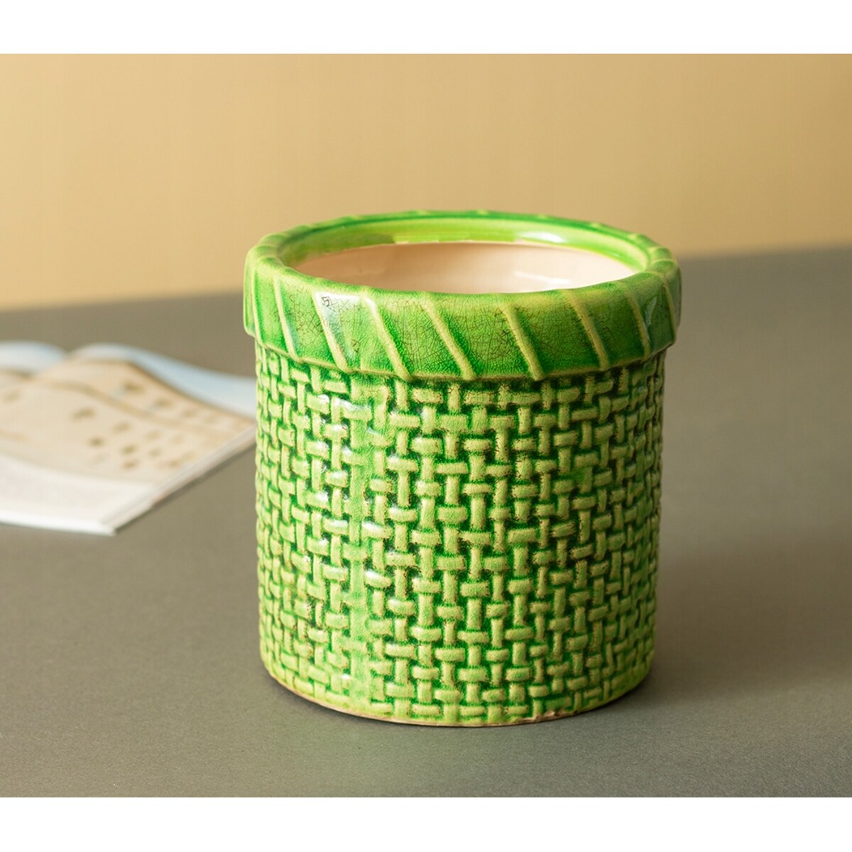 DONICA KOSZ ceramiczna zielona śr. 13cm