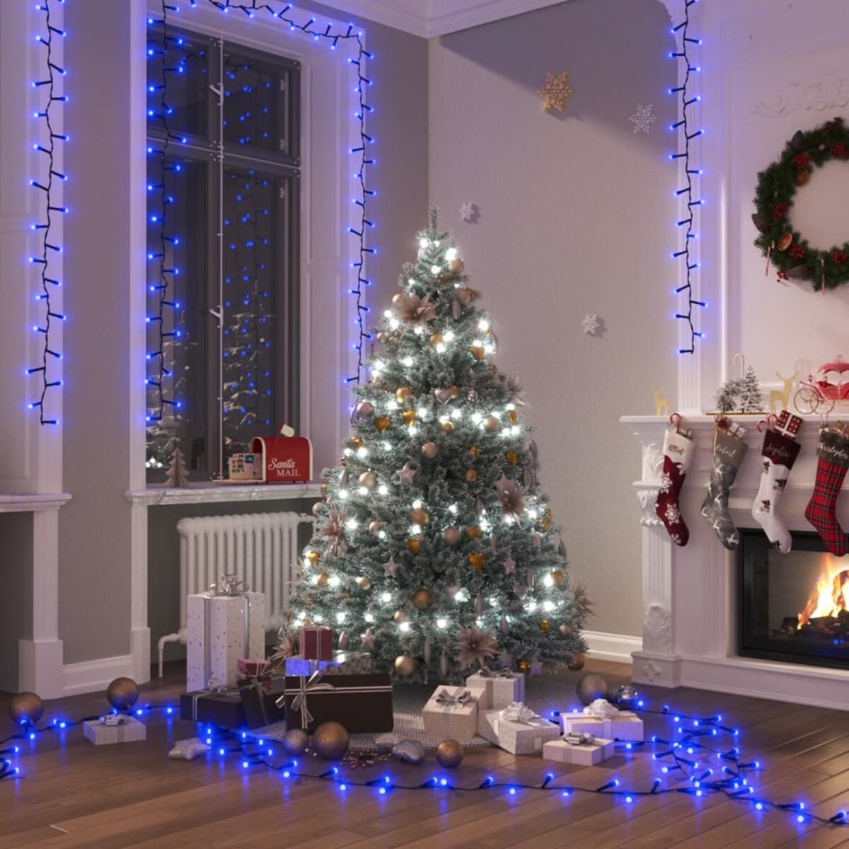 vidaXL Lampki LED, 1000 diod, gęsto rozmieszczone, niebieskie, 25 m