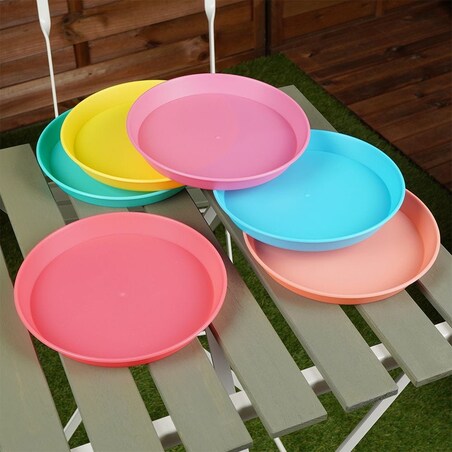 Zestaw talerzy koloroweych 6x22,5cm wielorazowych plastikowych dla dzieci