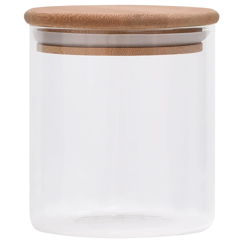 vidaXL Szklane słoje z bambusową pokrywką, 6 szt., 600 ml