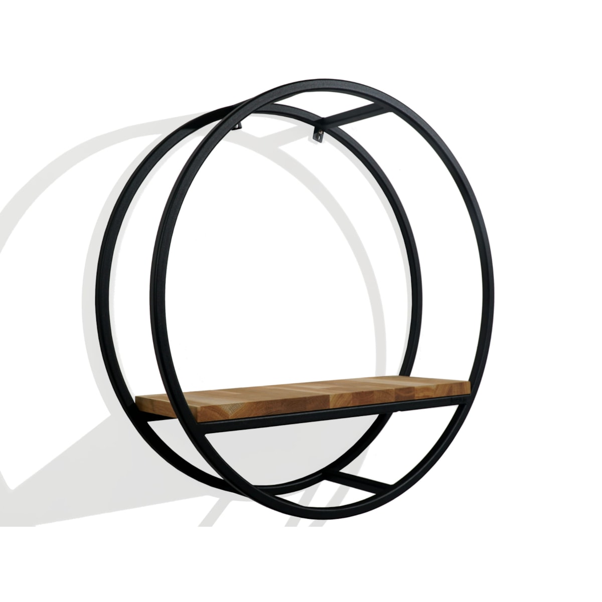 Półka loftowa okrągła dębowa 60cm 3d