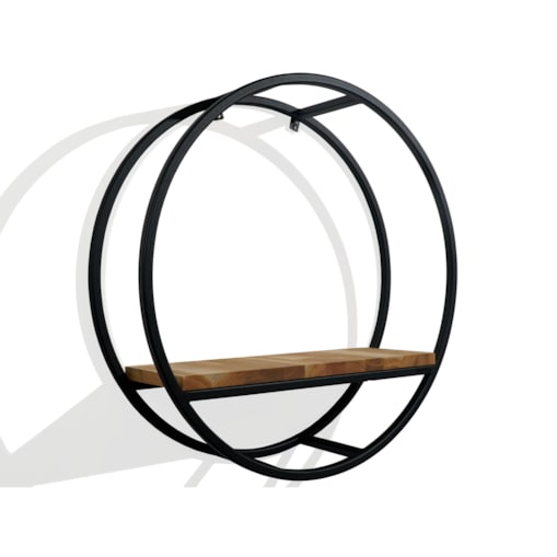 Półka loftowa okrągła dębowa 60cm 3d
