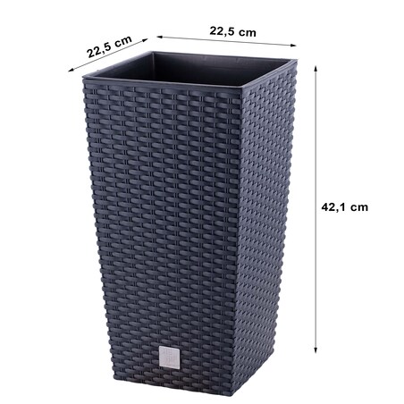 3X Doniczka Rattan Donica Zestaw Na Taras + Wkład