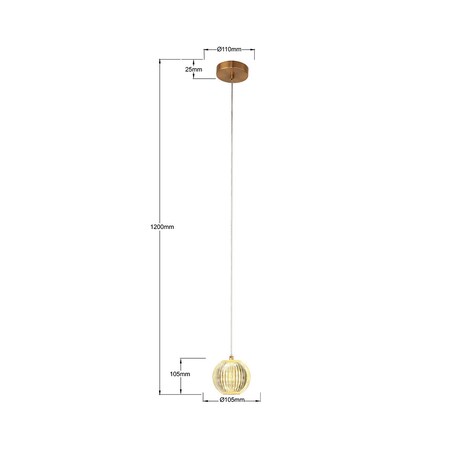 Lampa sufitowa wisząca Light Prestige Brillant złoty LED CCT 3000K/4000K/6000K (regulowana) 1 szt.