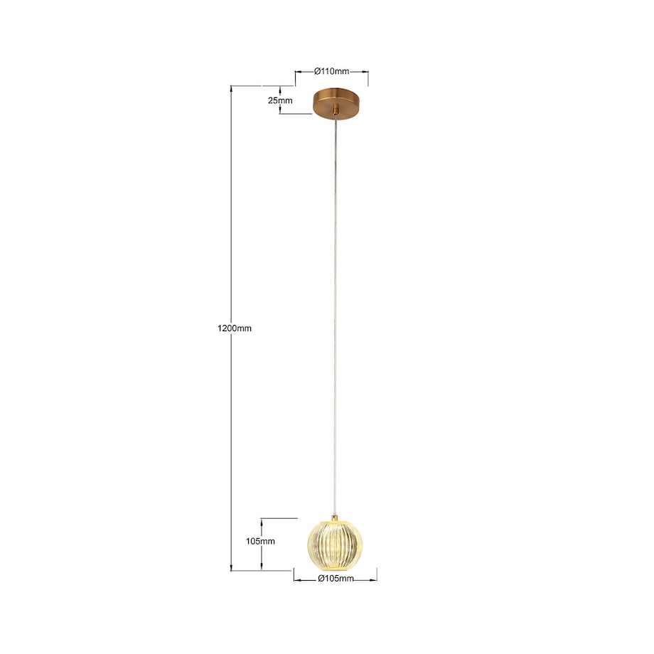 Lampa sufitowa wisząca Light Prestige Brillant złoty LED CCT 3000K/4000K/6000K (regulowana) 1 szt.