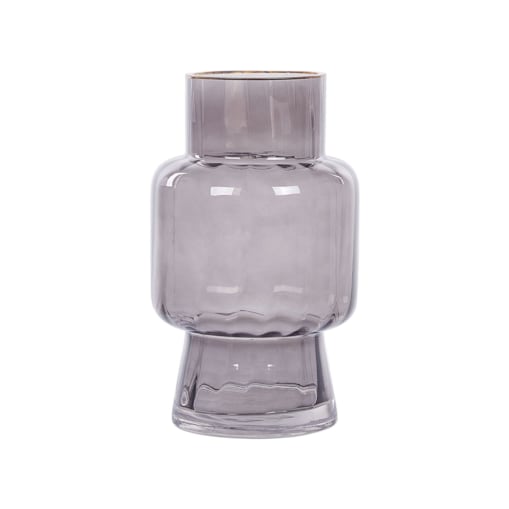 Wazon na kwiaty szklany 26 cm szary MEGALO