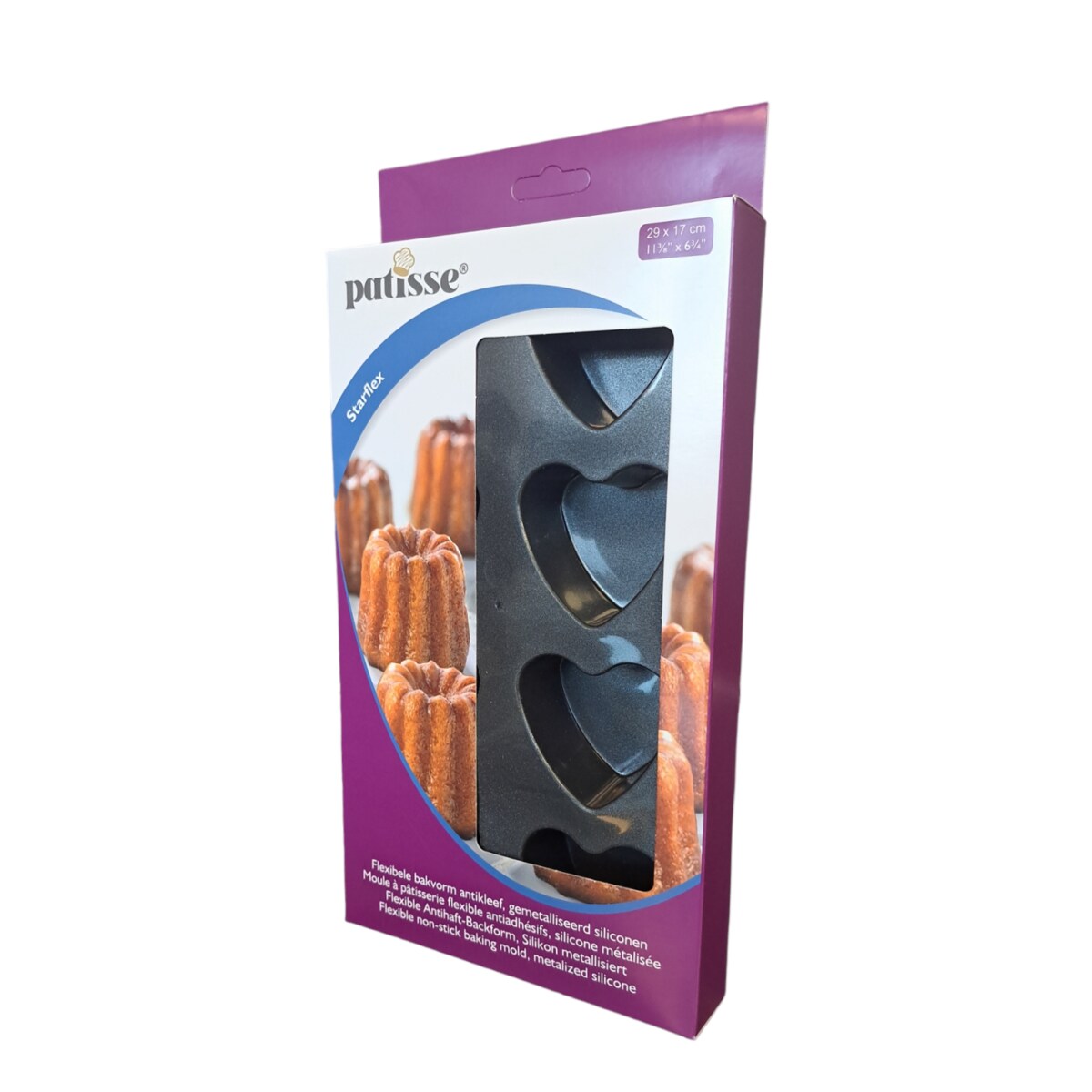 Silikonowa forma na 6 mini serc 29x17cm STARFLEX - Patisse