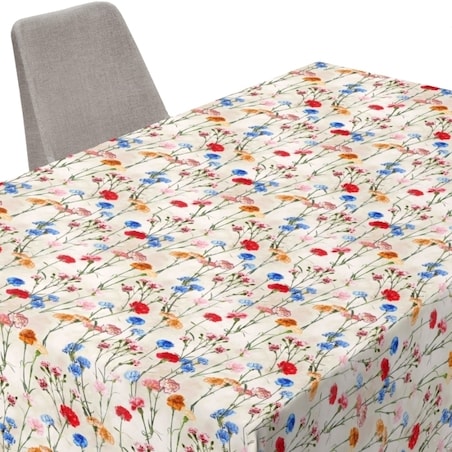 Obrus plamoodporny Minos Goździki jasny - 120x180 cm - wielokolorowy