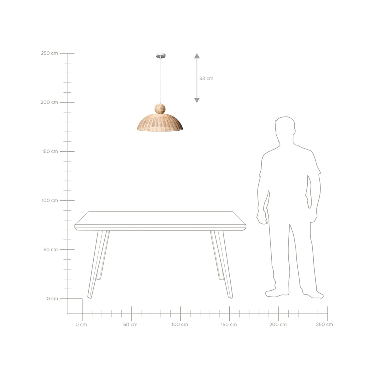 Lampa wisząca SUERTE Rattan Naturalny