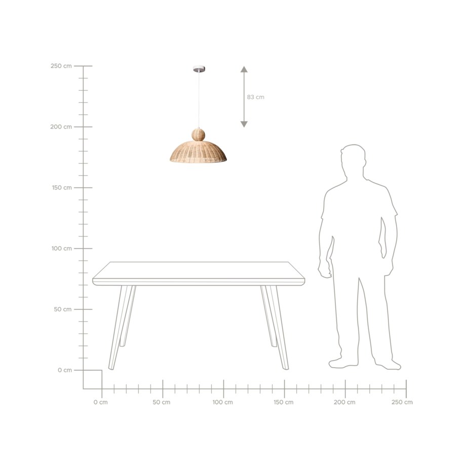 Lampa wisząca SUERTE Rattan Naturalny