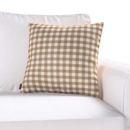 Poszewka Kinga na poduszkę 60x60 beżowo-biała kratka (1,5x1,5cm)