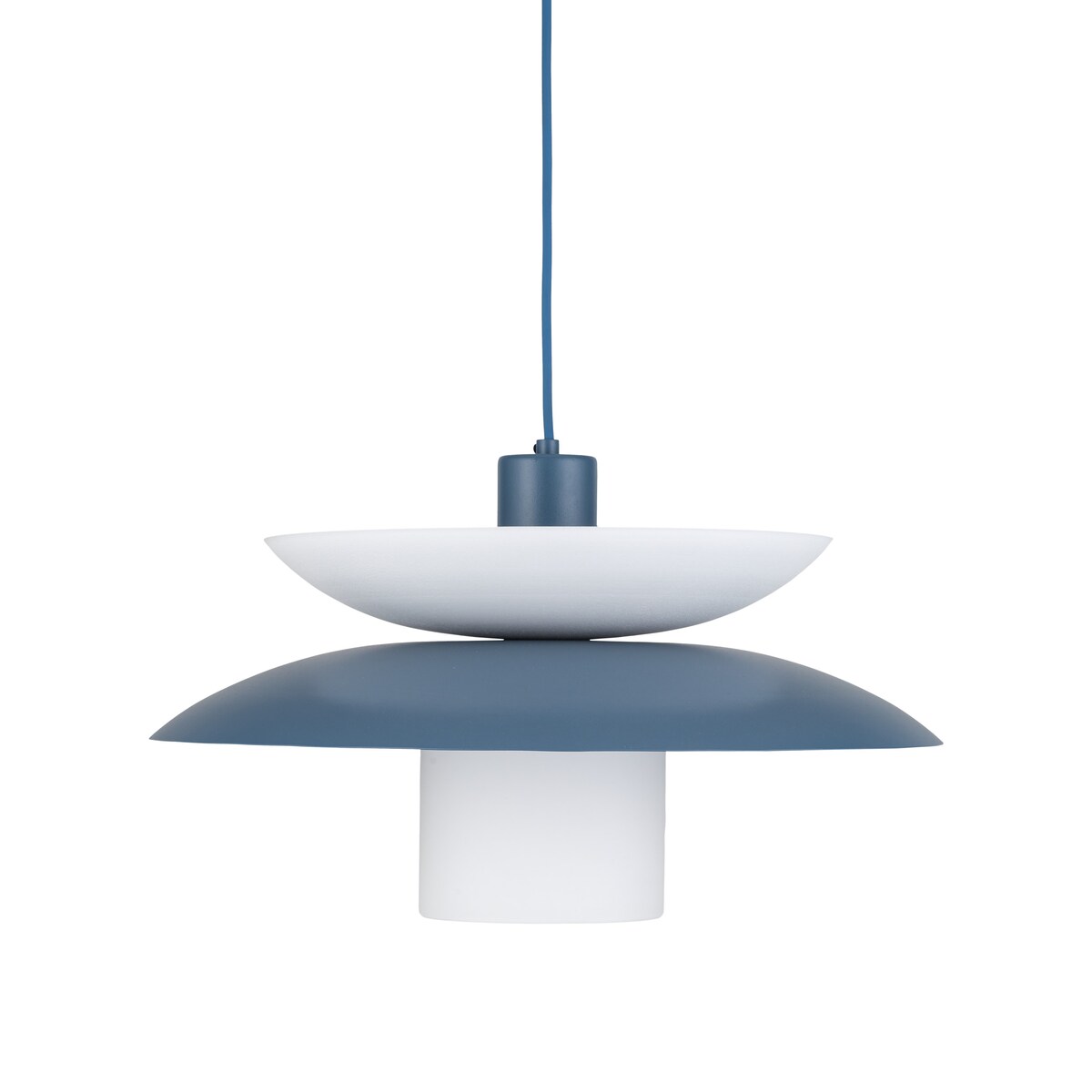 Lampa Wisząca Tk Lighting Verado Granatowa Biała Metalowa Z Kloszem