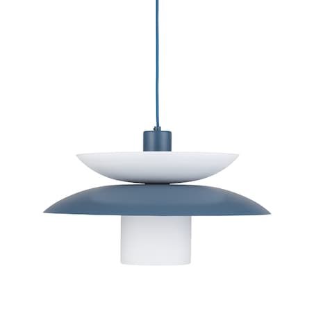 Lampa Wisząca Tk Lighting Verado Granatowa Biała Metalowa Z Kloszem