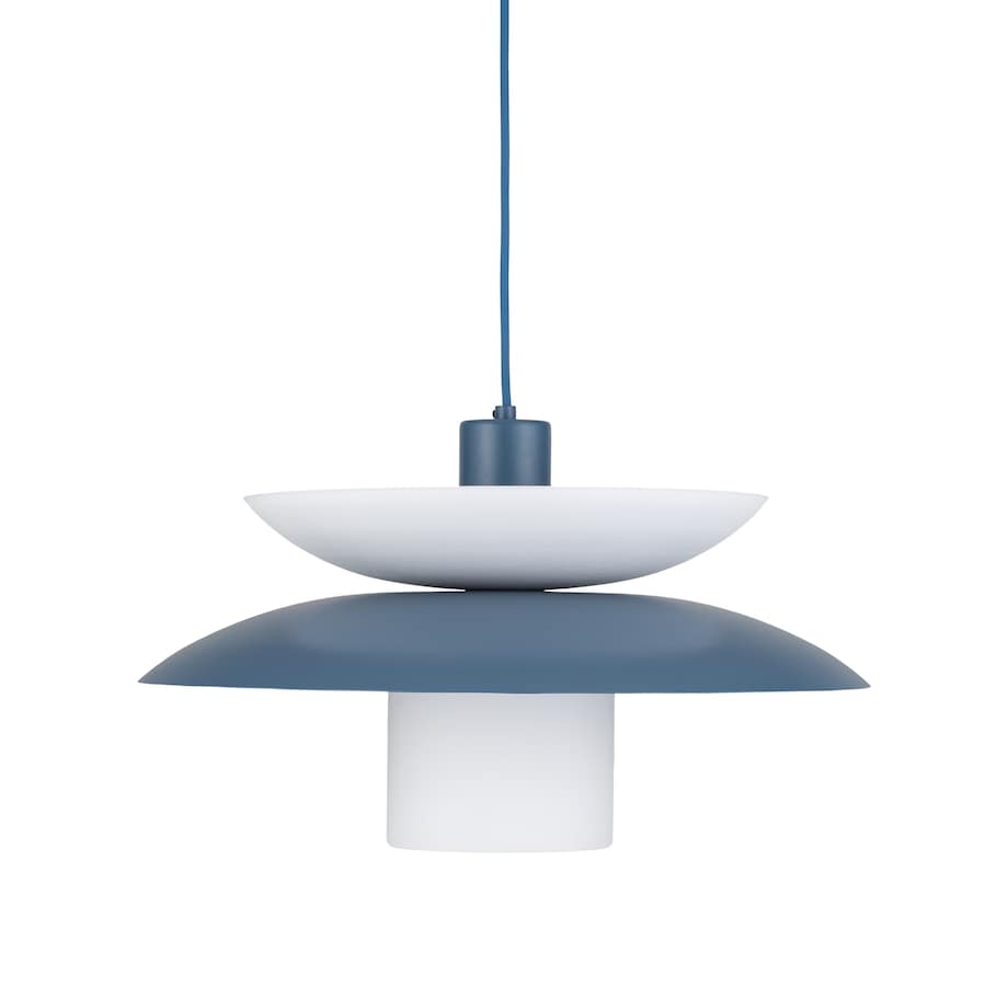 Lampa Wisząca Tk Lighting Verado Granatowa Biała Metalowa Z Kloszem