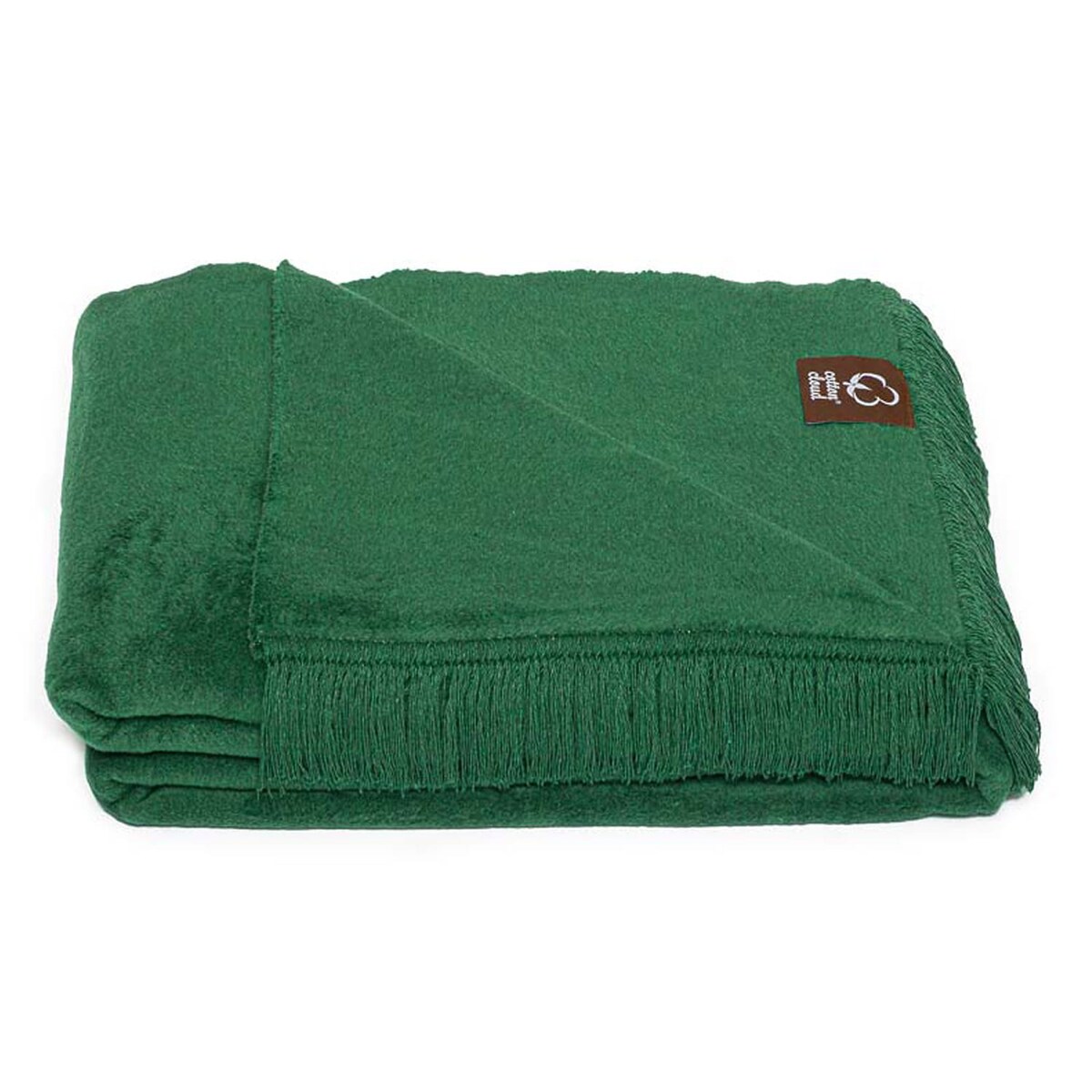 Koc bawełniany 150x200 kolor zieleń butelkowa