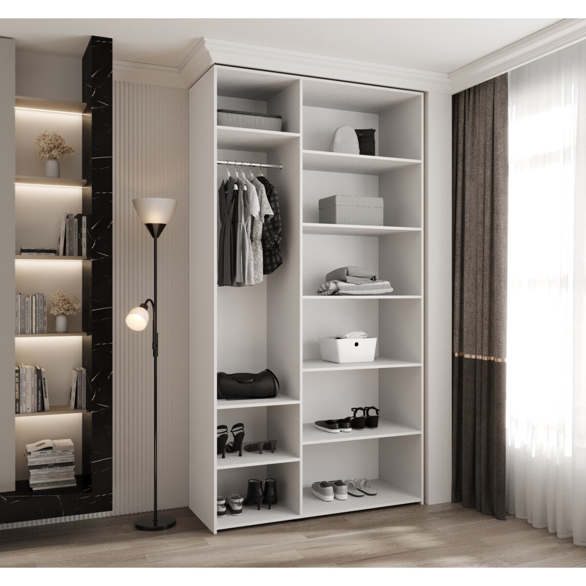 Szafa trzydrzwiowa Como 1 130 gł.50 biały+czarny