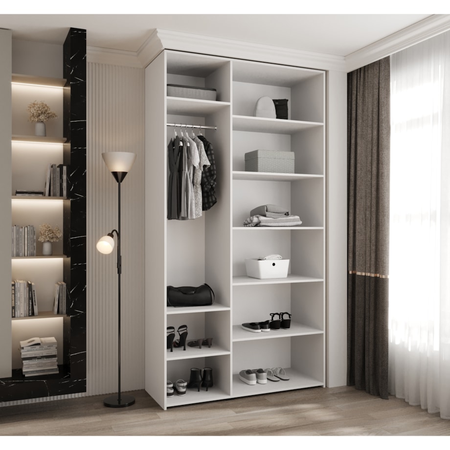 Szafa trzydrzwiowa Como 1 130 gł.50 biały+czarny