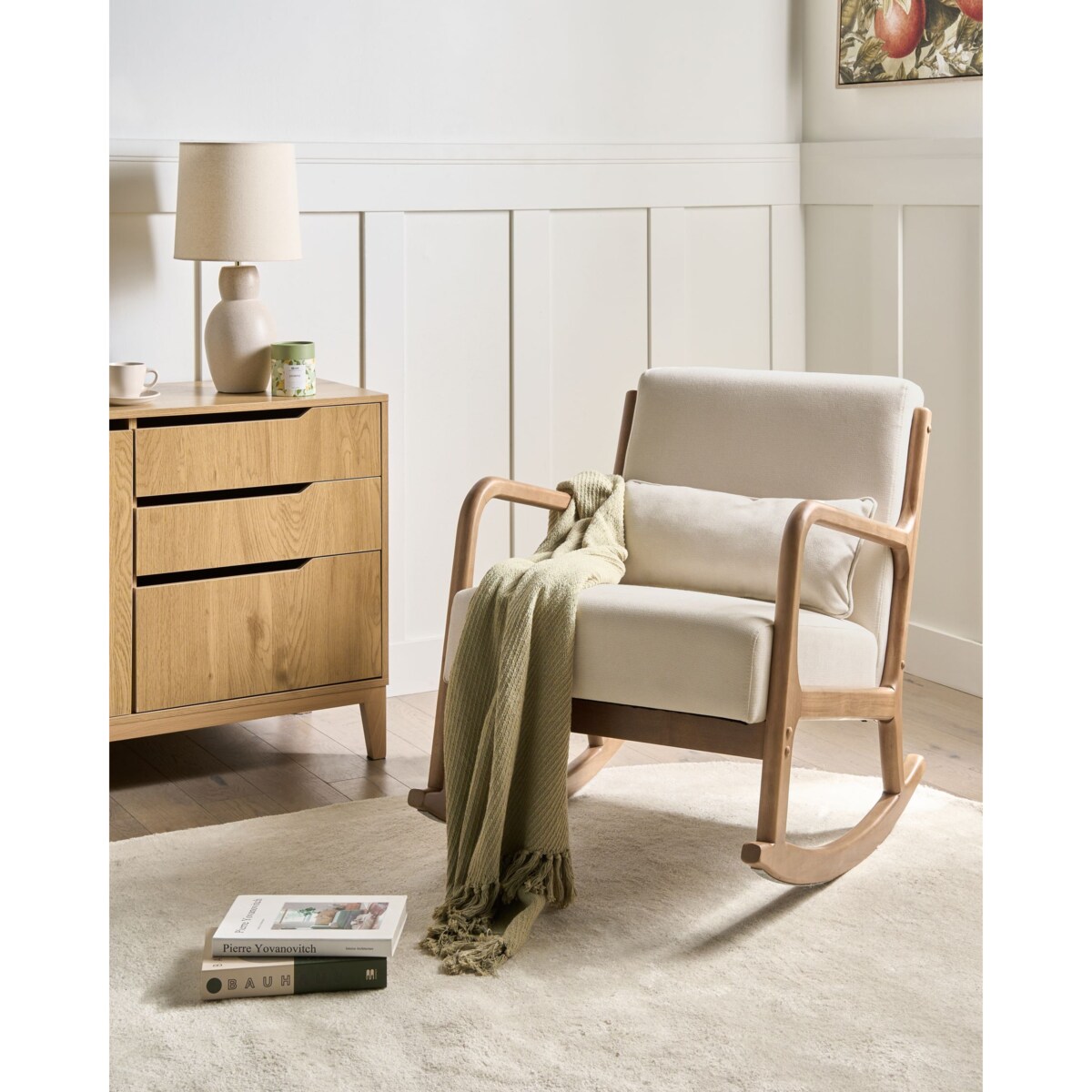 Fotel bujany SKOVDE Jasnobeżowy