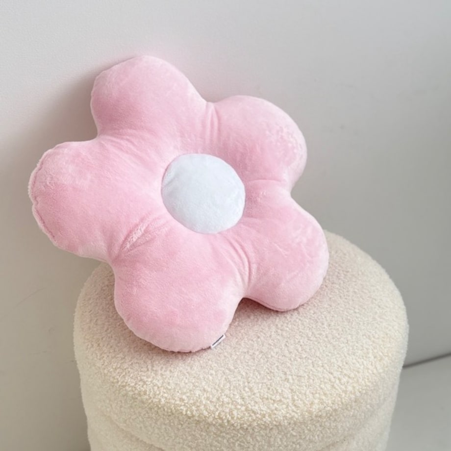 Poduszka kwiatek różowy minky