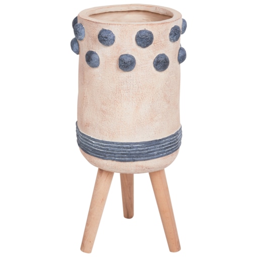 Doniczka na stojaku 27 x 27 x 65 cm piaskowa BLETILLA