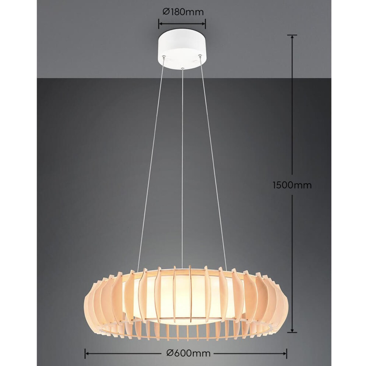 Żyrandol salonowy Monte R32171930 RL Light LED 40W 3000-6500K pilot drewno biały