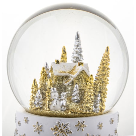 Szklana kula z pozytywką 17x11x11 cm srebrno-złota dekoracja