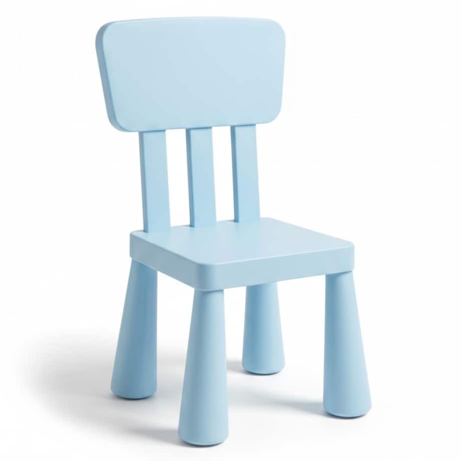 Krzesełko dla dzieci plastikowe z oparciem wygodne do pokoju niebieskie